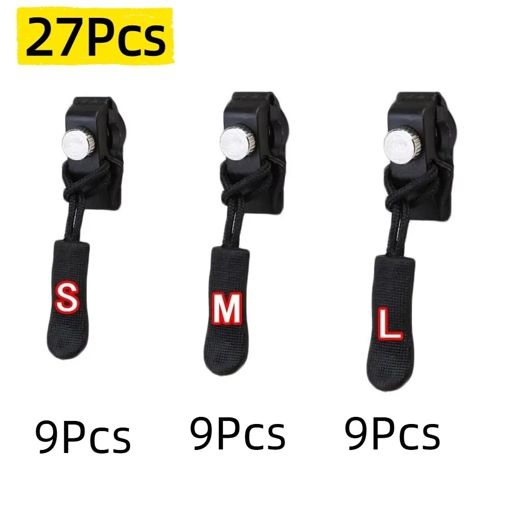 27Pcs 3가지 크기 수정 가능한 범용 지퍼 수리 키트 내구성이 뛰어난 분리형 지퍼 교체 키트 빠른 설치 탈부착 가능