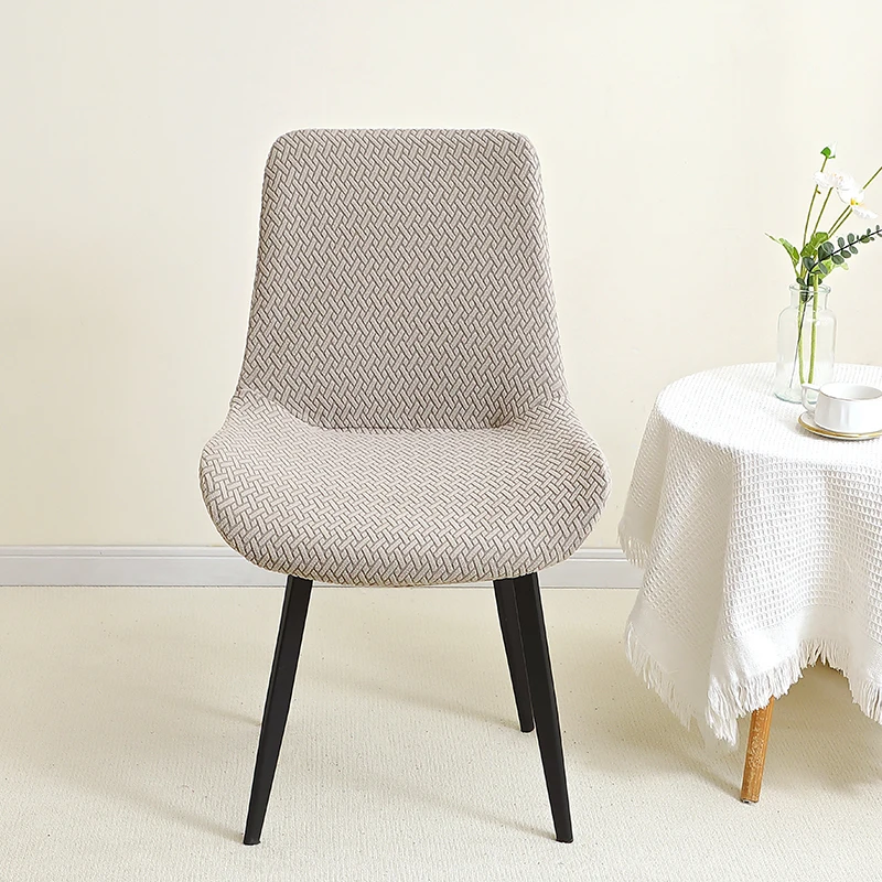 1/4pcs Jacquard Curved Chair Covers Stretch Dining Chair Slipcover Solid Color Armless Seat Case for Hotel Office Hotel Banquet 4