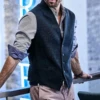Men's Blue Vests Defacto Mens Tweed Suit Vest Jacket Steampunk Business Waistcoat Plus Size for Man Wedding 4