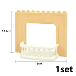 Large Building Blocks Set for Creative Construction: House, Furniture, Wall, Roof, and More (Balcony)