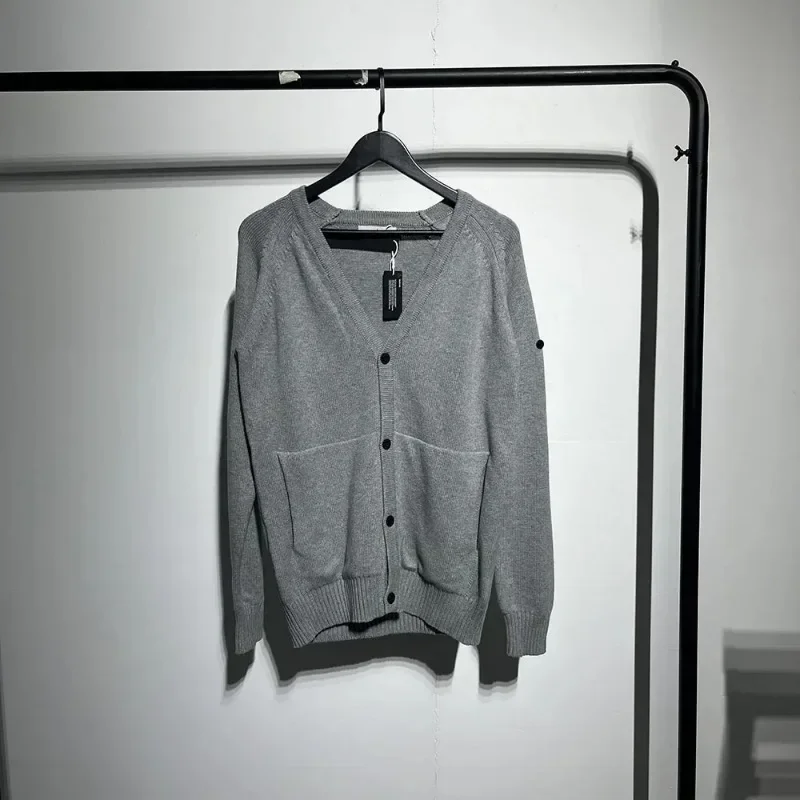 하이 퀄리티 암밴드 니트웨어, 편안한 코튼 가디건, 하라주쿠 스웨터, 남녀공용, 슬리브 패치 자수, 캐주얼 니트 스웨터