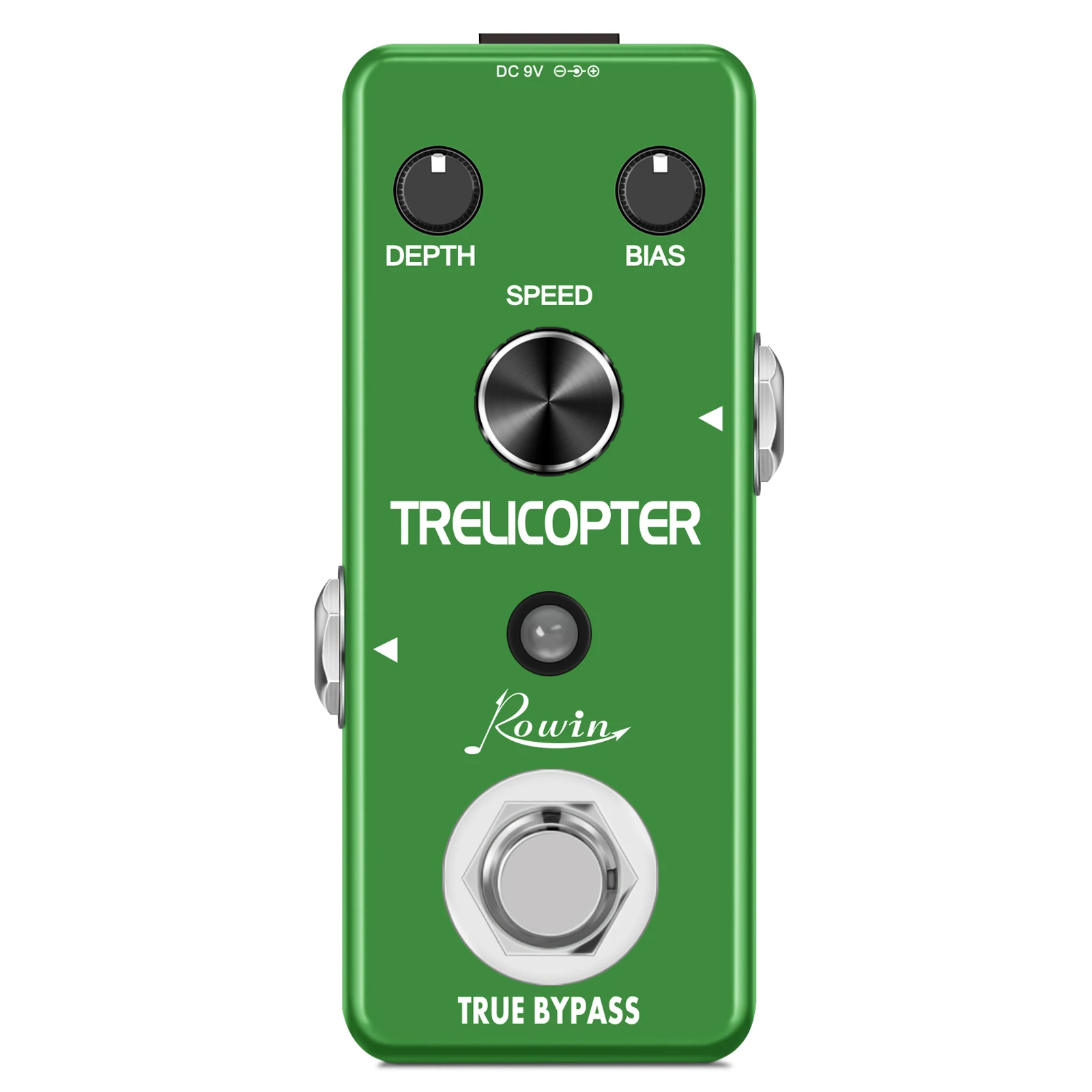 Rowin LEF-327 Guitar Trelicopter Effect Pedal Classic Optical Tremolo BIAS Knob Ture Bypass Full Metal Case