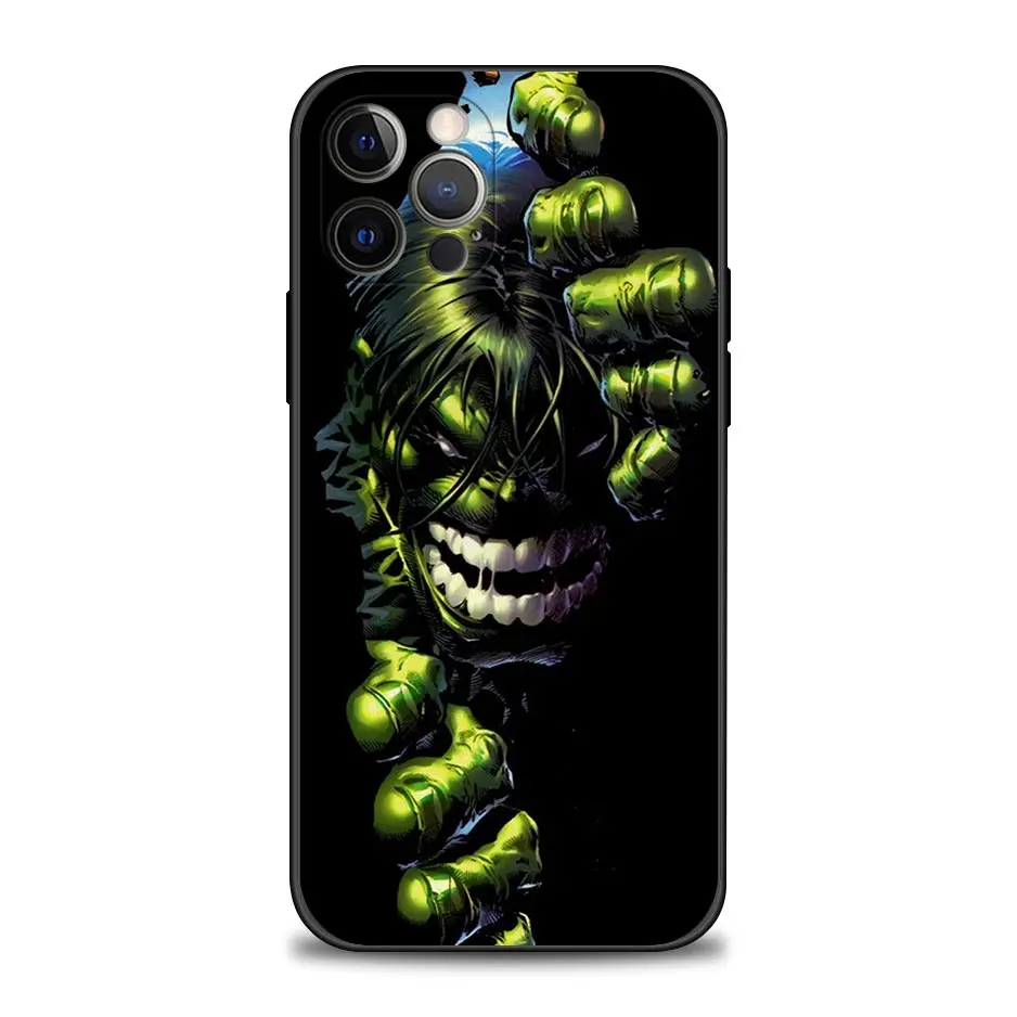 iphone 13 case leather The Hulk Phone Case for iPhone 11 12 13 Pro Max 7 8 SE XR XS Max 5 5s 6 6s Plus Black Soft Silicone iphone 13 cover