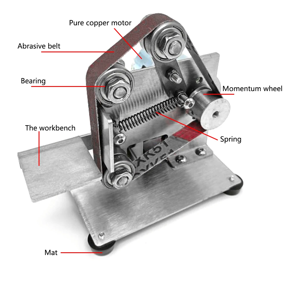 Electric Sander Belt Sander Belt Sander Electric Sanding Polishing Grinding Machine 7 Variable Speed with 10 Sanding Belts for Polishing Wood Acrylic Metal