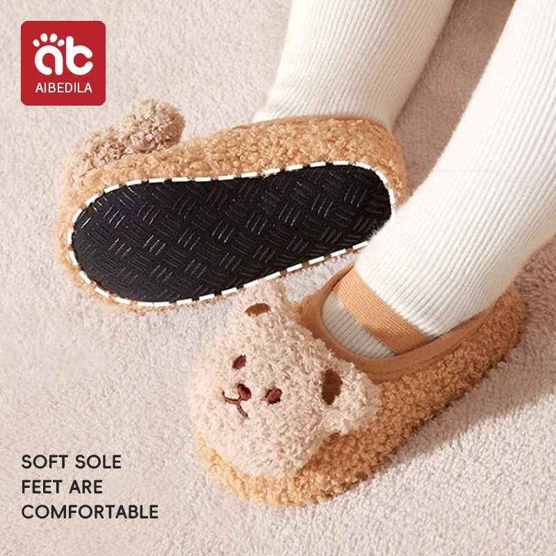 Warm Plush Baby Slippers Autumn Winter Toddler Floor Sock Shoes Boy Girl Children Soft Anti-slip Walking Shoes Indoor Kids Shoes 4