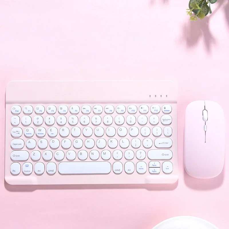 סט מקלדת ועכבר Bluetooth עבור iPad Pro Air 2024 עבור Xiaomi Samsung Tablet Phone מקלדת אלחוטית אוניברסלית בגודל 10 אינץ'