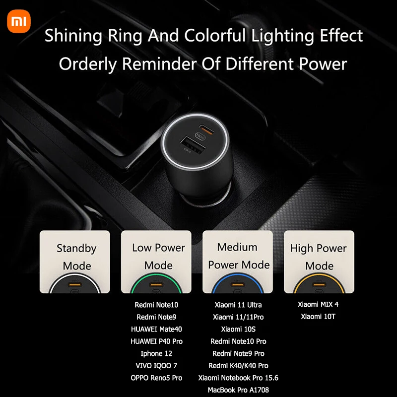 Car Charger 120W 100W 67W USB Type C Port Turbo Fast Charging For Xiaomi Mi 13 13t Pro Redmi note 12