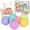 Montessori Toys Baby 0 12 24 36 Months Children's Ball Grip Ball Hair Ring Soft Rubber Playing Toys Rubber Ball Pinch Ring 1
