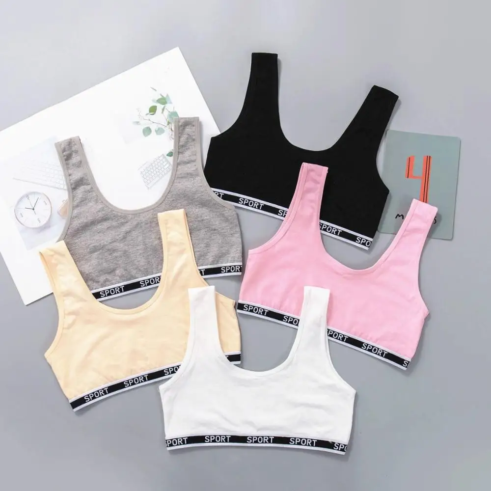 

Teen Girl Sports Bra Kids Top Camisole Underwear Young Puberty Small Training Bra For 8-16years girls training bra
