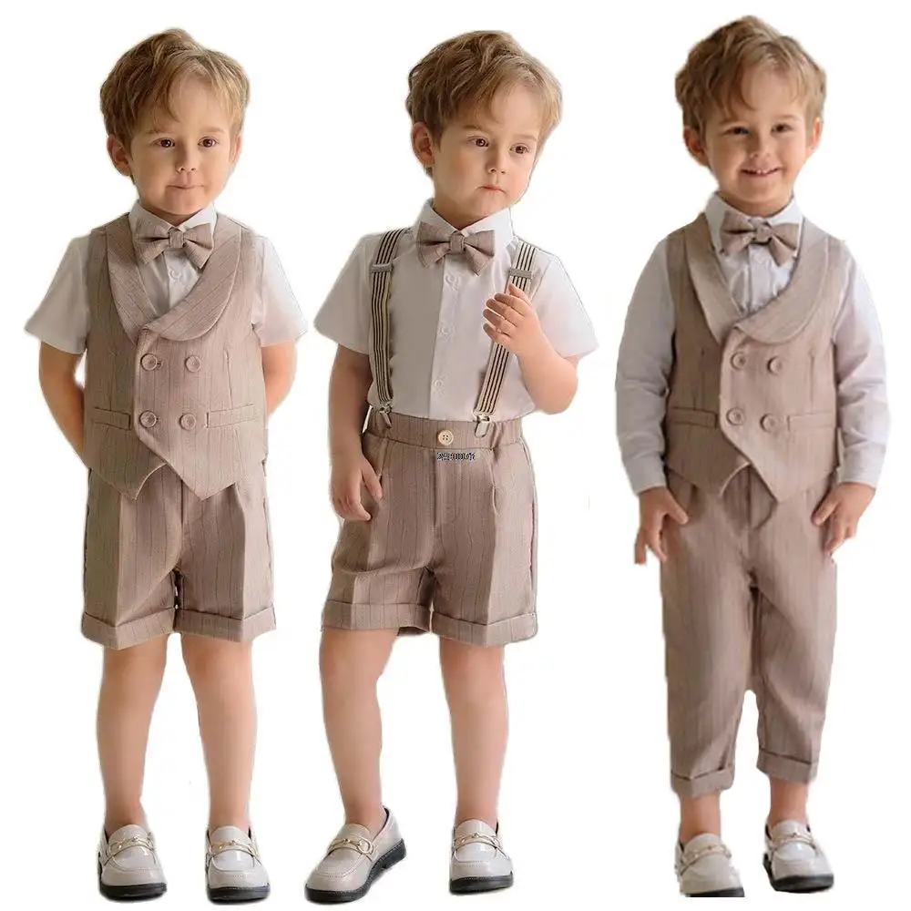 

Baby Boys Summer Luxurious Photograph Dress School Kids Beaufitul Birthday Suit Children Formal Wedding Performance Tuxedo Wear