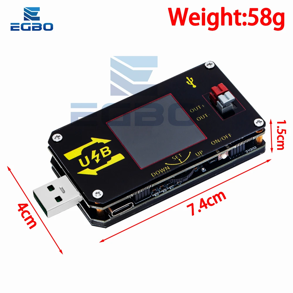 Universal Adjustable USB DC Converter Power Module - Digital Voltage Regulator 15W