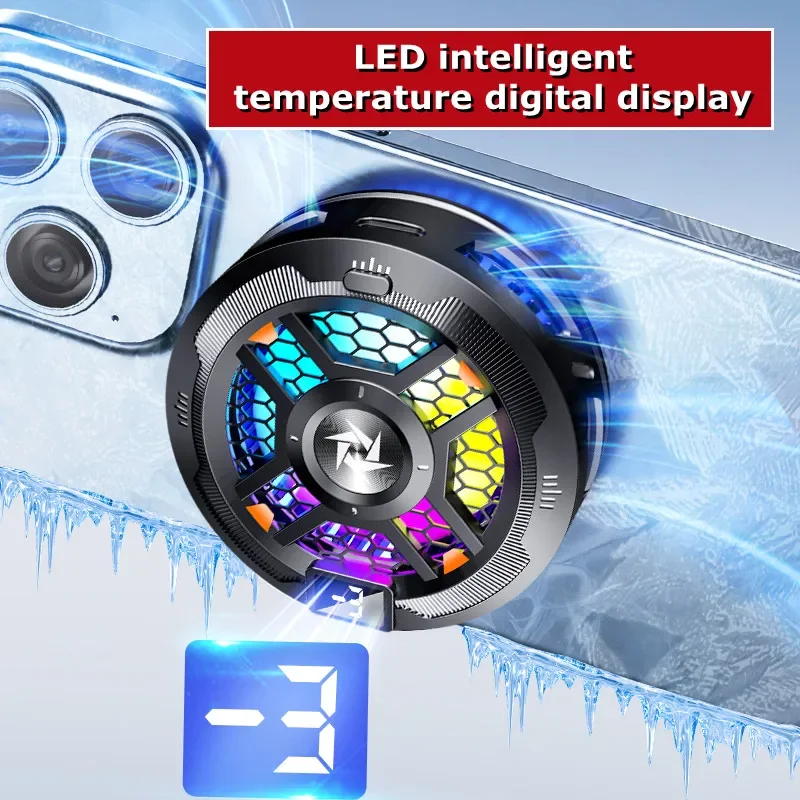 SL18 Mobile Phone Magnetic Back-Clip 2 in 1 Semiconductor Refrigeration Cooling Fan Radiator for IPhone Android PUBG Game Cooler