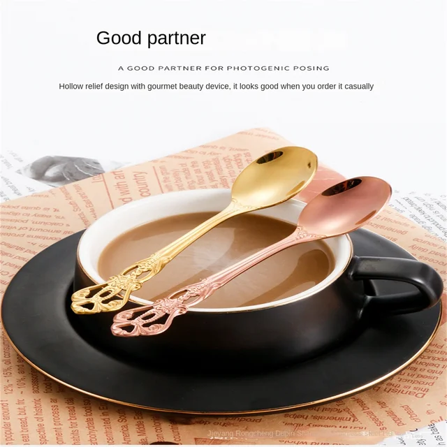 4 Cucchiaini Lunghi In Acciaio Inox - Per Caffè, Dessert E Gelato, Design Elegante - Foto 13