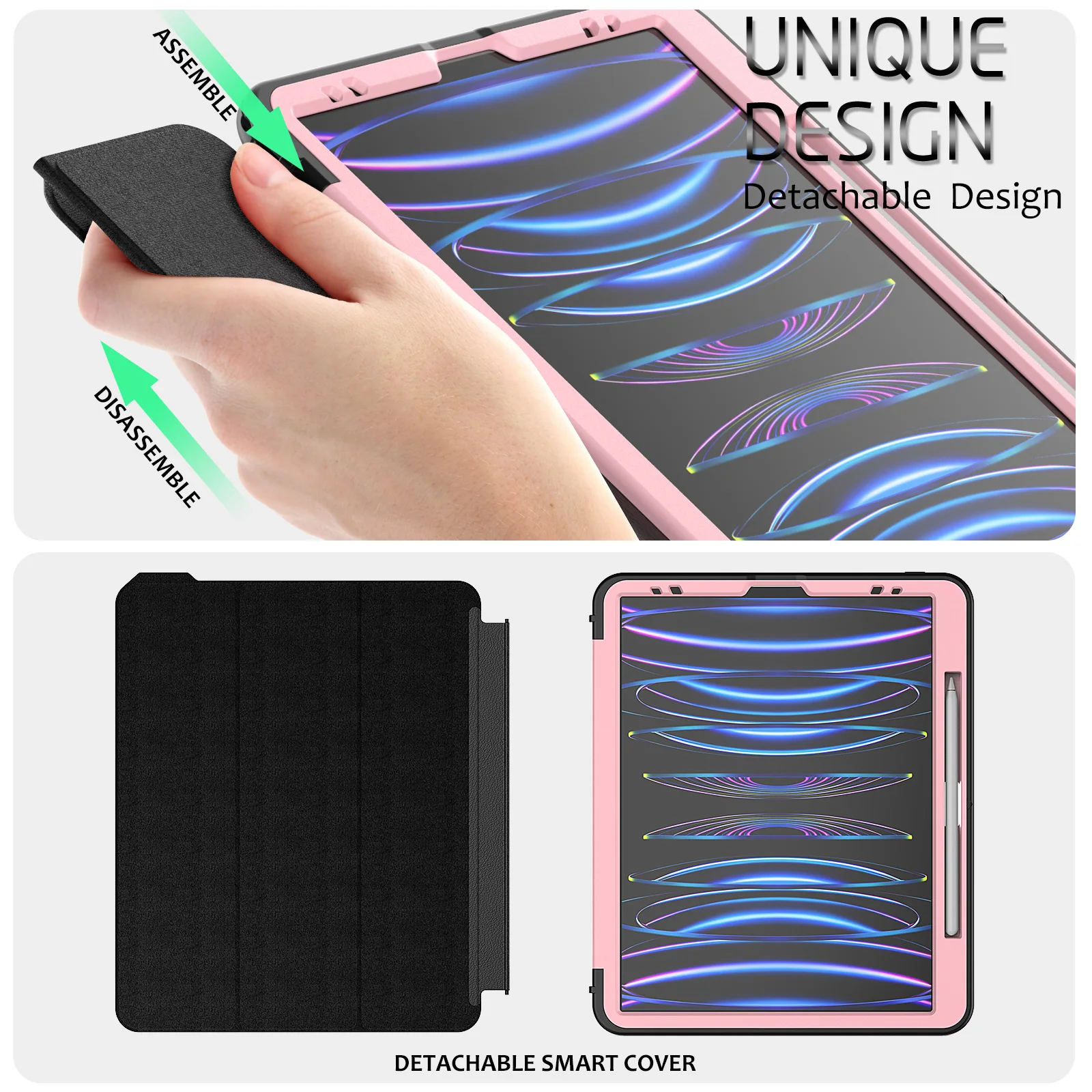 Smart Case para Ipad Pro 11 m1 m2 Folio Stand Capa Ipad 11 Polegadas Pro 4th Gen 2023 2023 Durável Heavy Duty Shell à Prova de Choque - Imagem 6