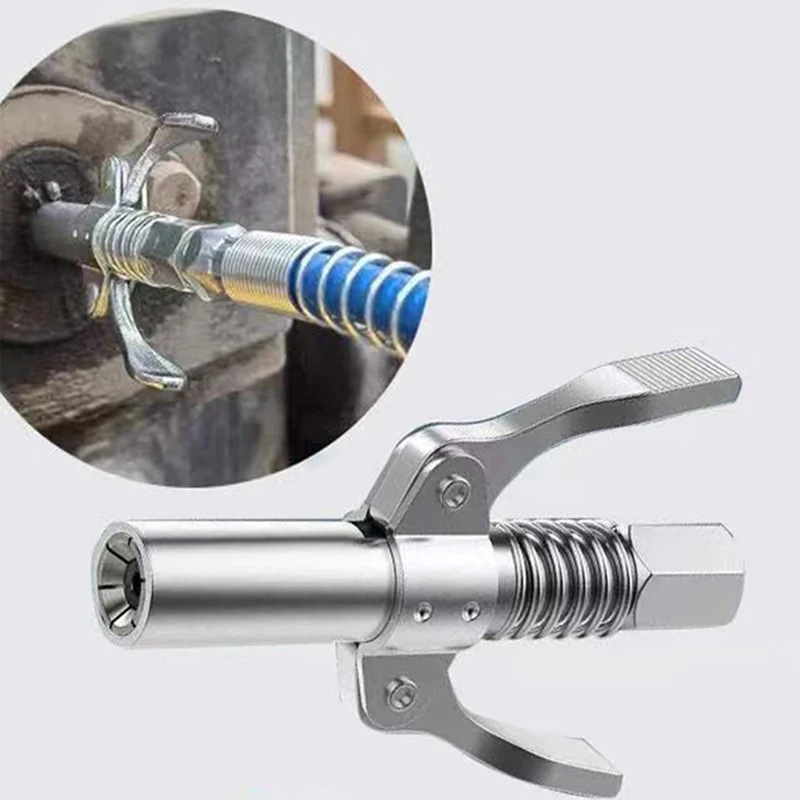 5PCS Grease Coupler 10000PSI Heavy-Duty Quick Release Oil Grease Coupler Oil Pump Two Press Easy Push