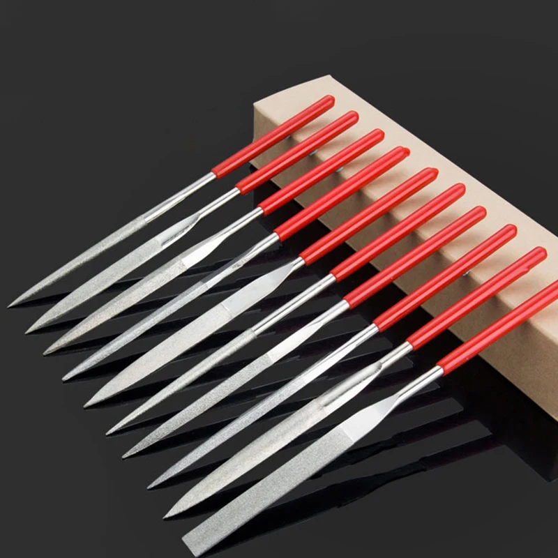 10Pcs 바늘 줄기톱 세트 3x140mm 돌 유리 금속 조각 공예용 미니 바늘 줄기톱 키트 수공구 바늘 줄기톱 세트