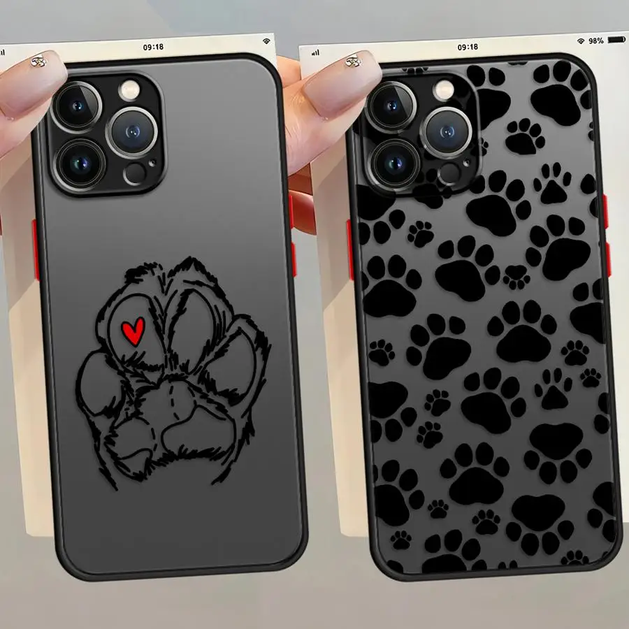 Cute Pet Paw Prints Phone Case - Stylish Back Cover Design