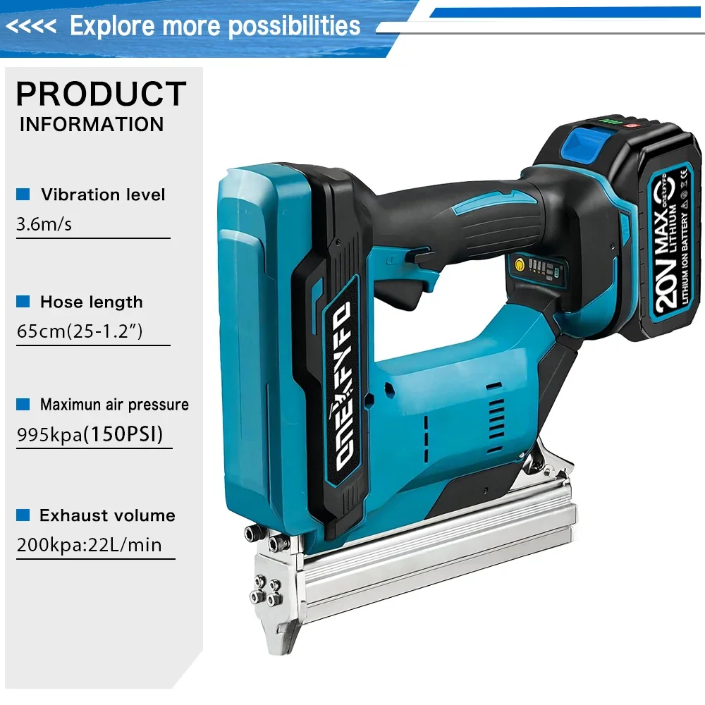 Straight U Staples Brushless Nail Gun Battery Powered Wireless Cordless Electric Stapler for Makita 18V Battery Woodworking 4