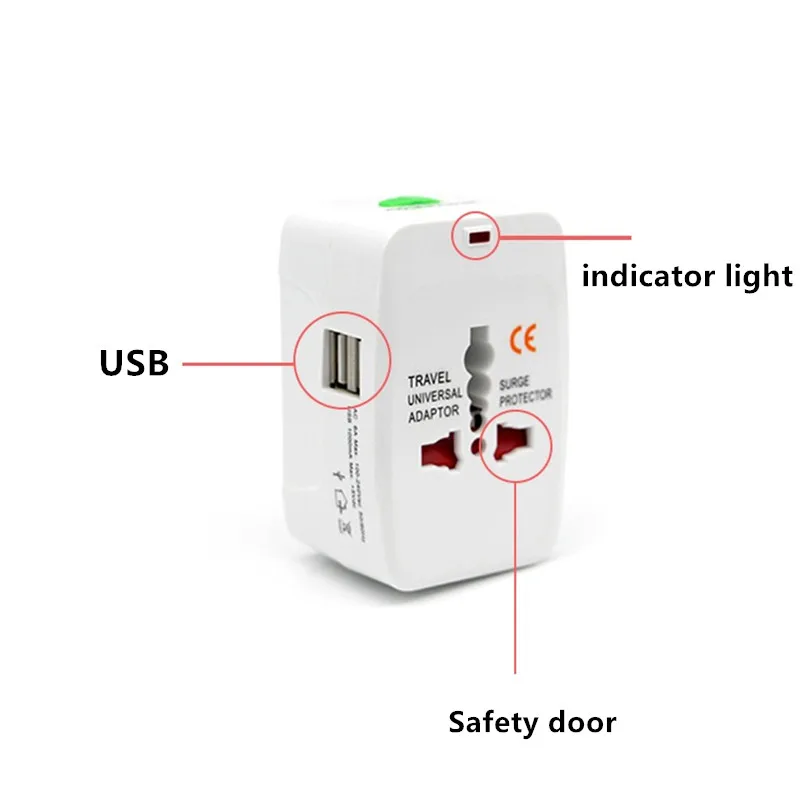 All in One Universal International Plug Adapter 2 USB Port World Travel AC  Power Charger Adapter AU US UK EU Converter - AliExpress