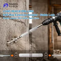 Adaptateur d'extension SDS Max, coupleur Max-Lock avec tige d'extension pour marteau perforateur, perçage à longue portée 6