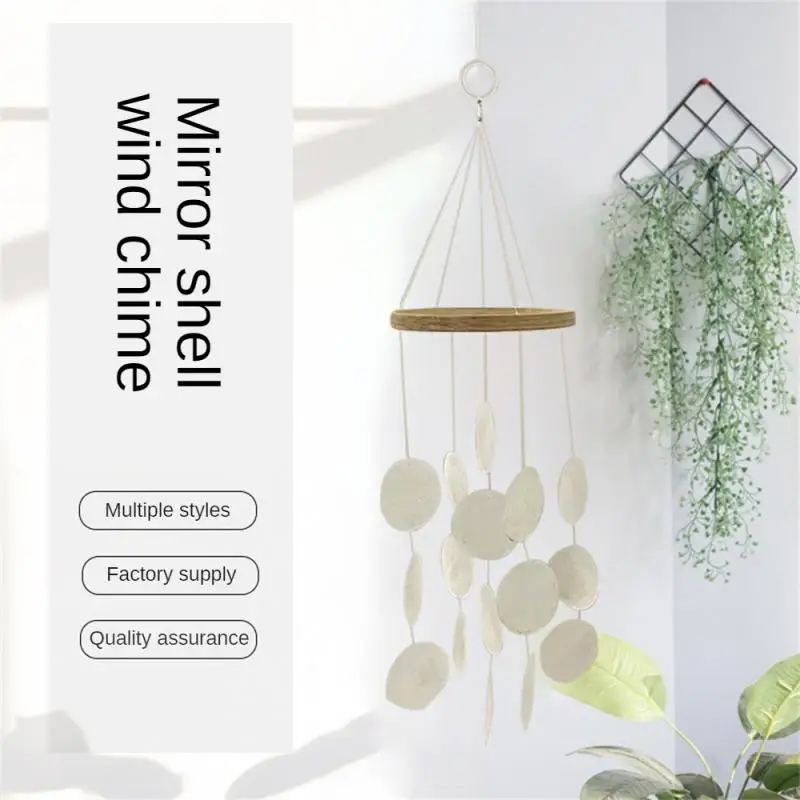 Creative Home Wooden Shell Decoration Wind Chime Chime Ornament Wall Hanging Wind Garden Decoration Party Supplies 45x12cm