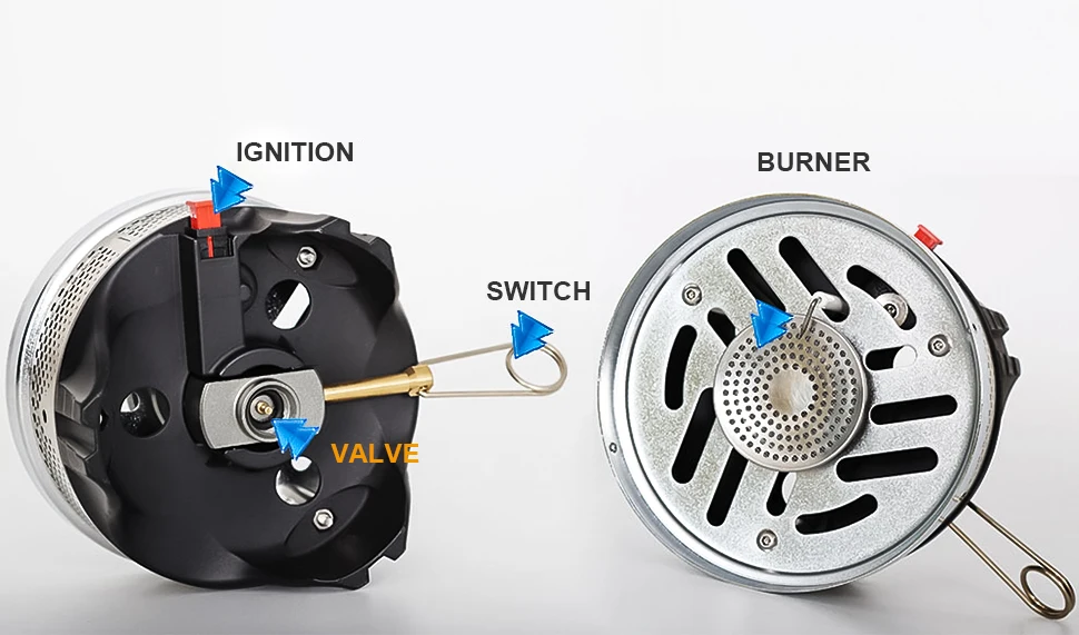 WESTTUNE Camping-Kochset, Herd, Topf, Pfanne, Kochgeschirr-System mit Wärmetauscher, Outdoor-Propan-Kochausrüstung, Outdoor-Zubehör – Detail 6