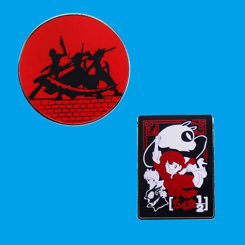 Ranma 1/2 Spilla Smaltata Spilla Cartoon Cute Panda Girl Badge Anime Fans Flair Addizione