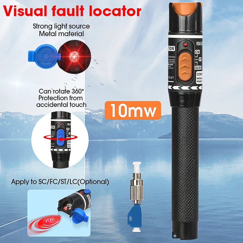 COMPTYCO FTTH Fiber Optic Tester Pen Type Red optical fiberLight 10MW Visual Fault Locator Optical Cable Tester