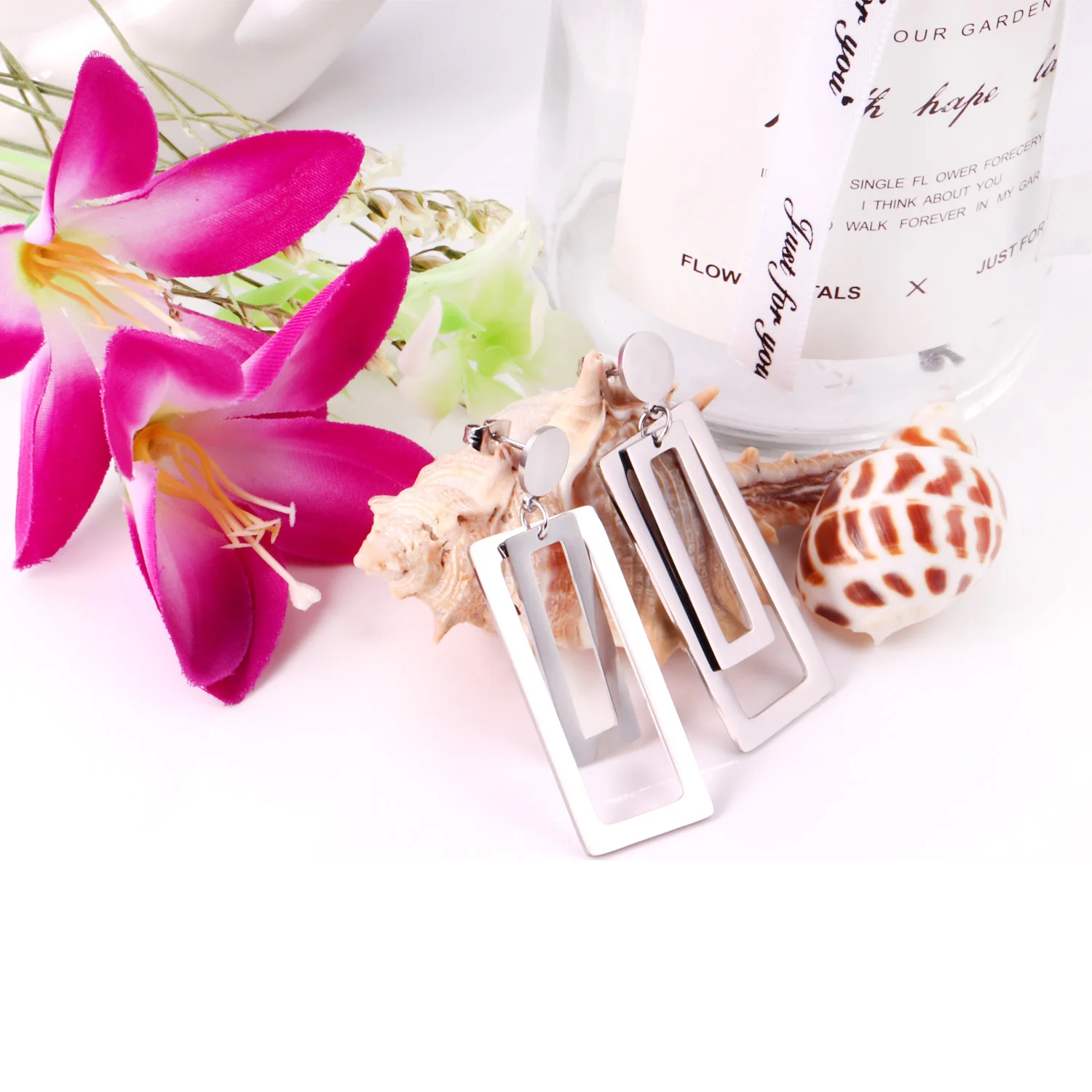 Orecchini Pendenti A Goccia Con Conchiglia E Anello – Gioielli Moda Anallergici Per Donna – Colori: Argento, Oro, Oro Rosa – Regalo Per Amiche - 2