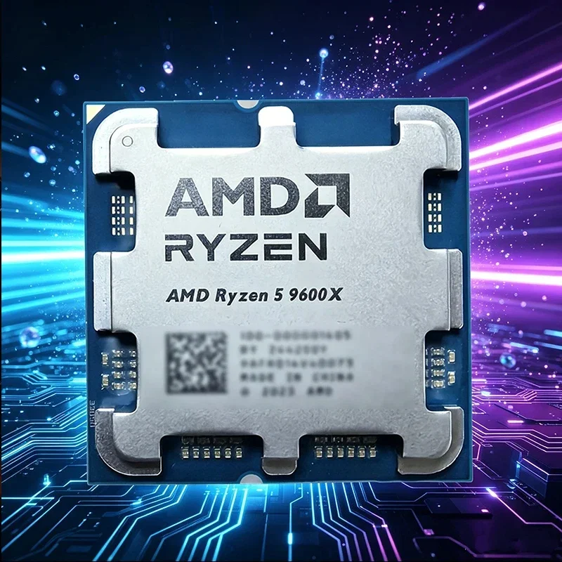 AMD 라이젠 5 9600X 100% AMD R5 9600X CPU 최대 부스트 속도 최대 5.4GHz 6코어 12스레드 32MB L3 캐시 AM5 (B850 X870용) 루즈 피스