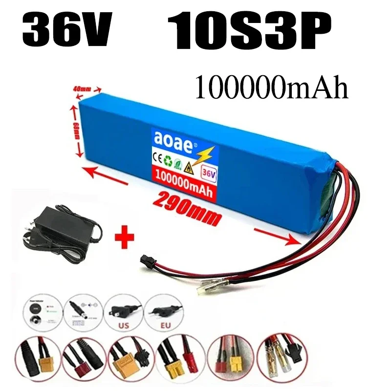 

Electric Scooter 36V 10S3P 100000Ah 18650 Battery Pack 500W 36v Lithium Electric Bike Battery Rechargeable Li-ion Battery