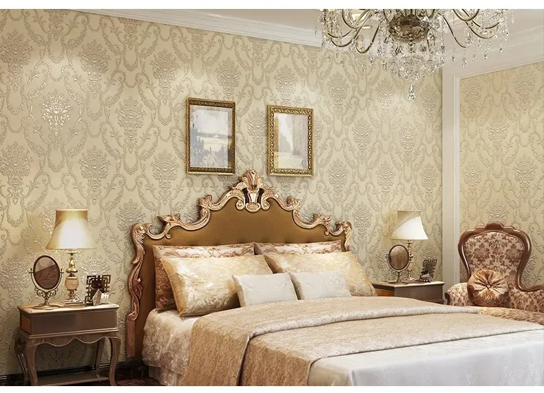 Damasco Non-Woven Wallpaper Tecido, Vertical Stripes Wallpaper,