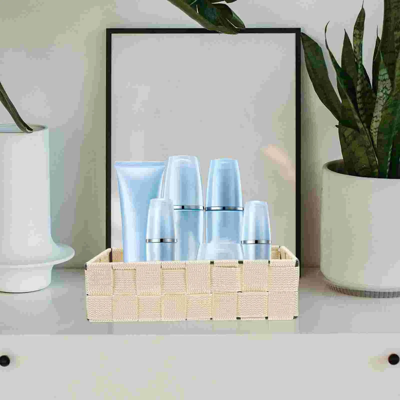 Storage Basket Baskets for Organizing with Lids Bathroom Countertop Closet Organization Accessories Books