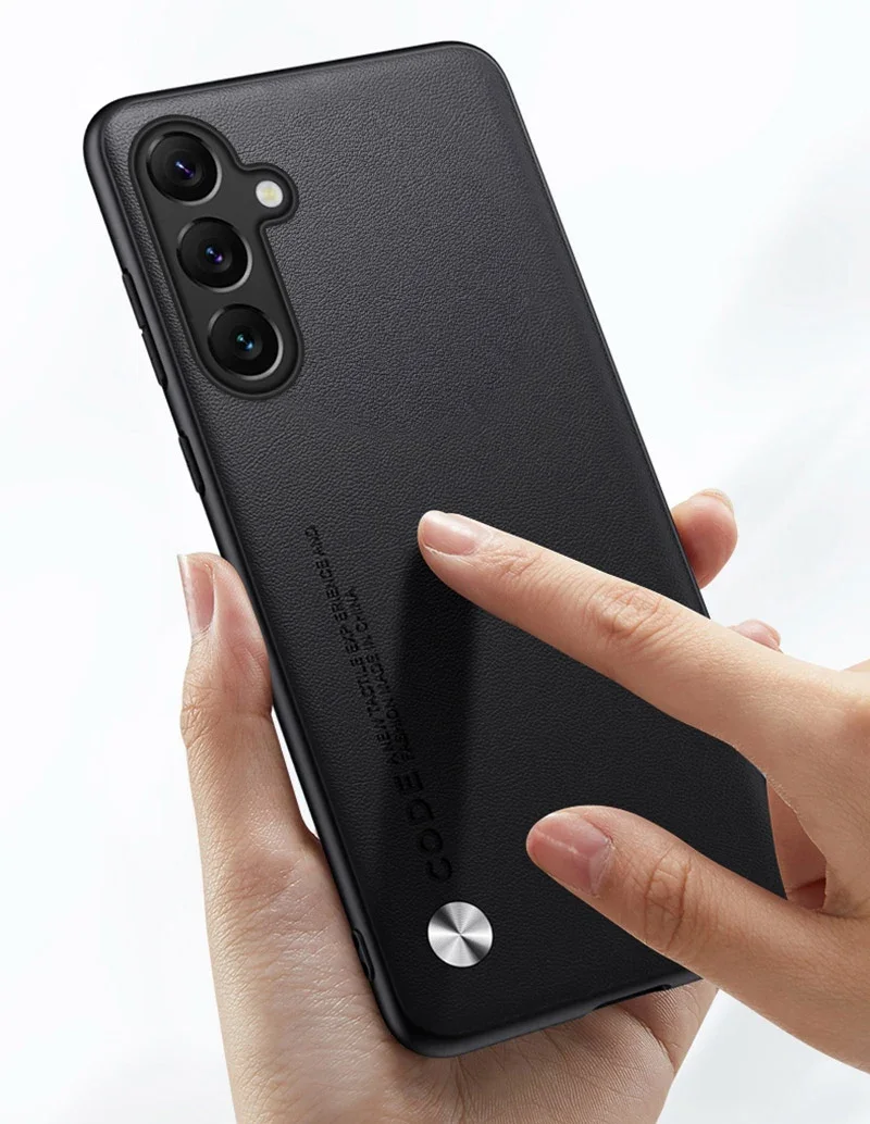 Carbon Fiber PU Leather Anti-Shock Case with Matting Hard Skin Texture for Samsung Galaxy Smartphones