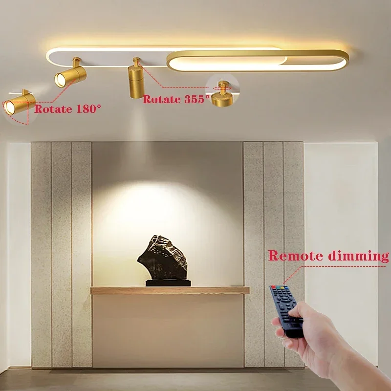 

Modern LED Ceiling Light With Spotlight Home Decor Lighting Living Room Kitchen Corridor Living Room Led Dimming Fixtures Lustre