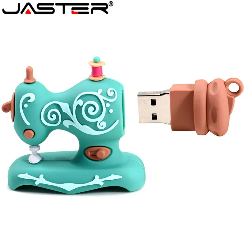 Cartoon USB Flash Drives Blue Sewing machine Pen Drive Scissors Pendrive tailor Creative Gift Ruler Memory Stick 128GB 64GB 32GB usb flash drive flash drive type c pendrive
