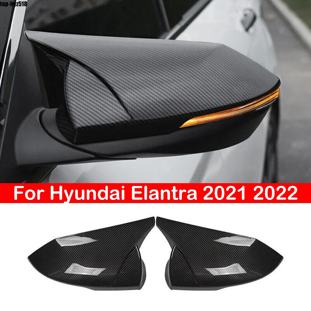 For Hyundai Elantra 2021 2022 Car Rearview Side Mirror Cover Wing Cap