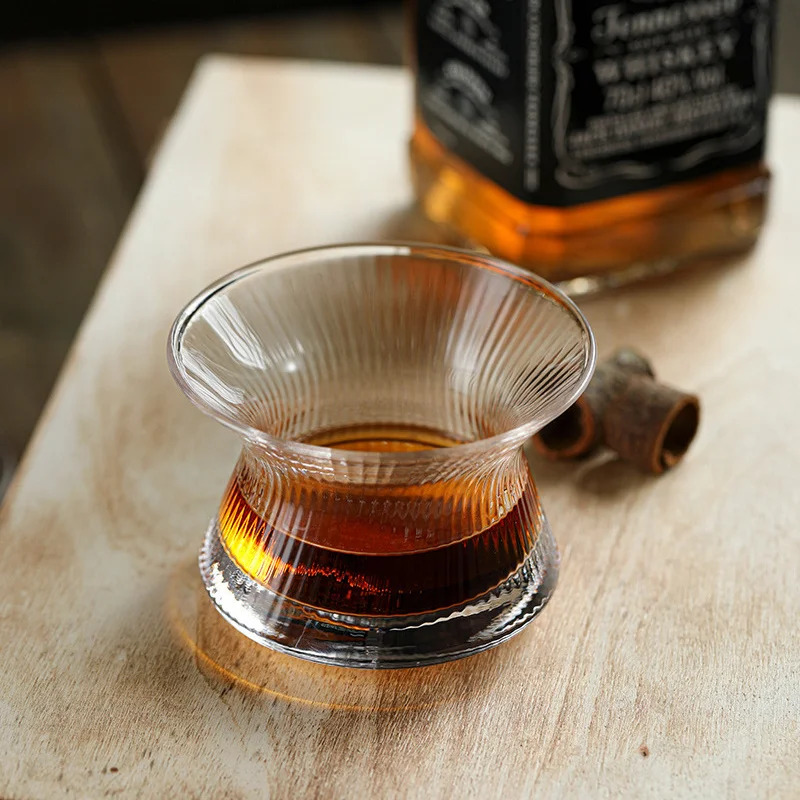 Handmade Old Fashioned Scotch Whiskey Spin Glass Cup Neat Bowl Crystal Whisky Tumblers Cappie XO Brandy Bourbon Glasses
