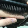 Toupee for Men Hollywood Prosthesis European Virgin Human Hair Units Curly Wave Men Toupee Hair Real Human Replacemet 6