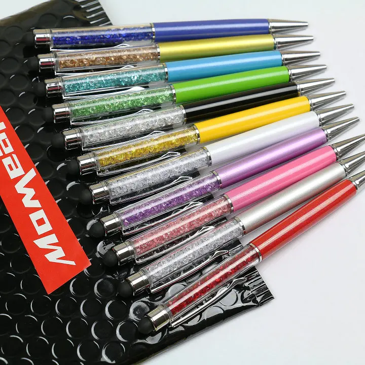 Wholesale 20 Pcs/lot High-texture Crystal Stylus Pen Capacitive Screen Touch Pen For iPhone support logo print
