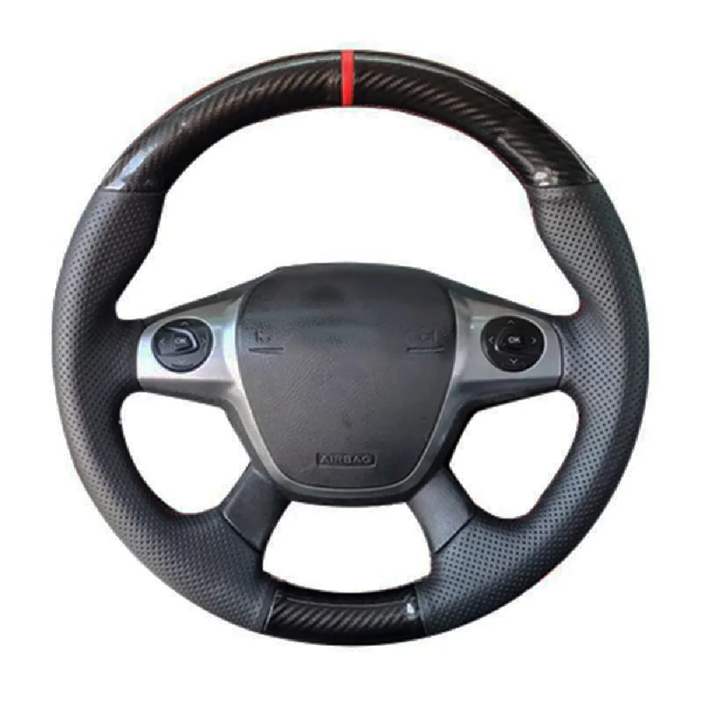 

Оплетка из углеродного волокна и кожи, Ручное шитье, индивидуальное оформление для Ford Focus 3 2012-2014 KUGA Escape 2013-2016