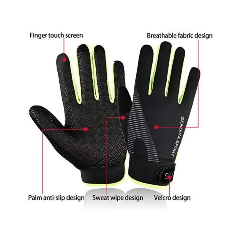 Summer Sunscreen Gloves Cycling Ice Silk Breathable Quick- Drying Soft Thin Outdoor Sports Fishing Non-slip Touch Screen Gloves
