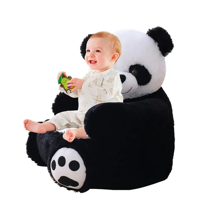 

Kids Panda Plush Armchair Soft Sitting Sofa For Children Stuffed Animal Support Seat Toddler Animal Furniture For Kids Boys And