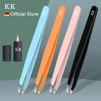 KK Eyebrow Tweezer Colorful Hair Beauty Fine Hairs Puller Stainless Steel Makeup Tools Slanted Eye Brow Clips Removal Tools Care 1