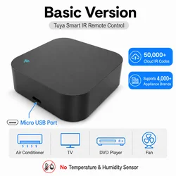 Smart WiFi - Enabled IR Remote Control with Temperature and Humidity Sensor, Voice Assistant Compatible (Basic Version)