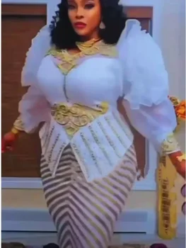 Abiti africani per le donne 2025 New Fashion Plus Size Paillettes Evening Party Abito lungo Dashiki Ankara Abiti Robe Abiti africani 1