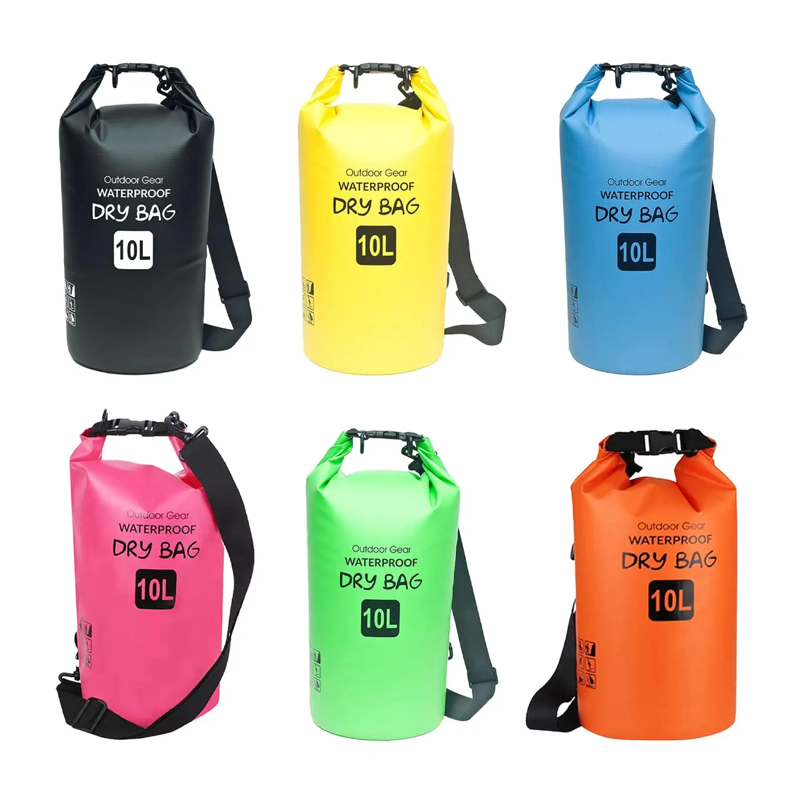 Waterproof Dry Bag with Shoulder Strap Portable Roll Top Sack Waterproof Storage Bag for Swimming Kayaking Travel Fishing Beach