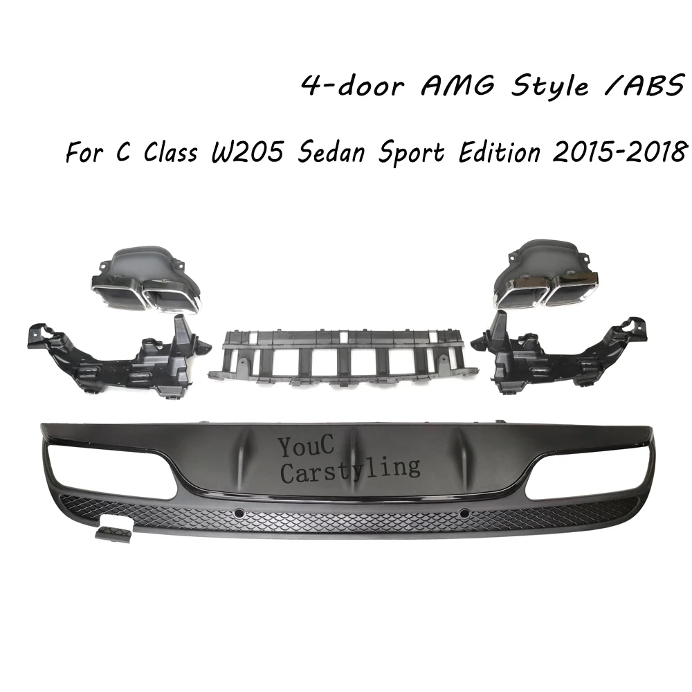 ޸ C W205 4 ¦   2015-2018  AMG Ÿ  ǻ, 304 θ ƿ, 4 ⱸ 