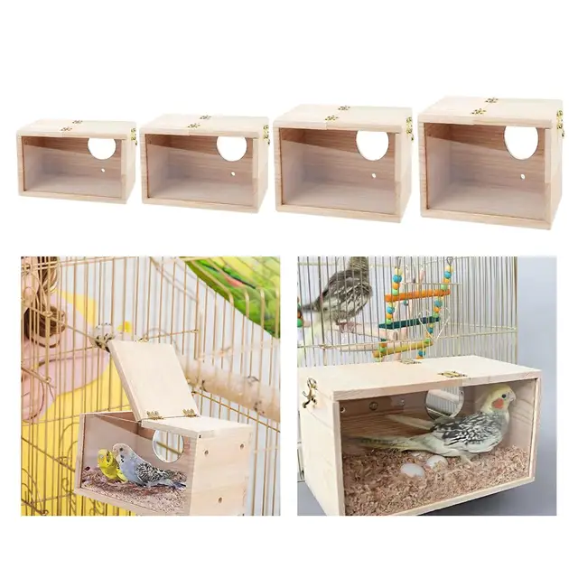 Bird Nest Box Parakeet Nesting Box Decorative Pet Accessories Mating Box Transparent Breeding Box for Parrot, Finch, 4