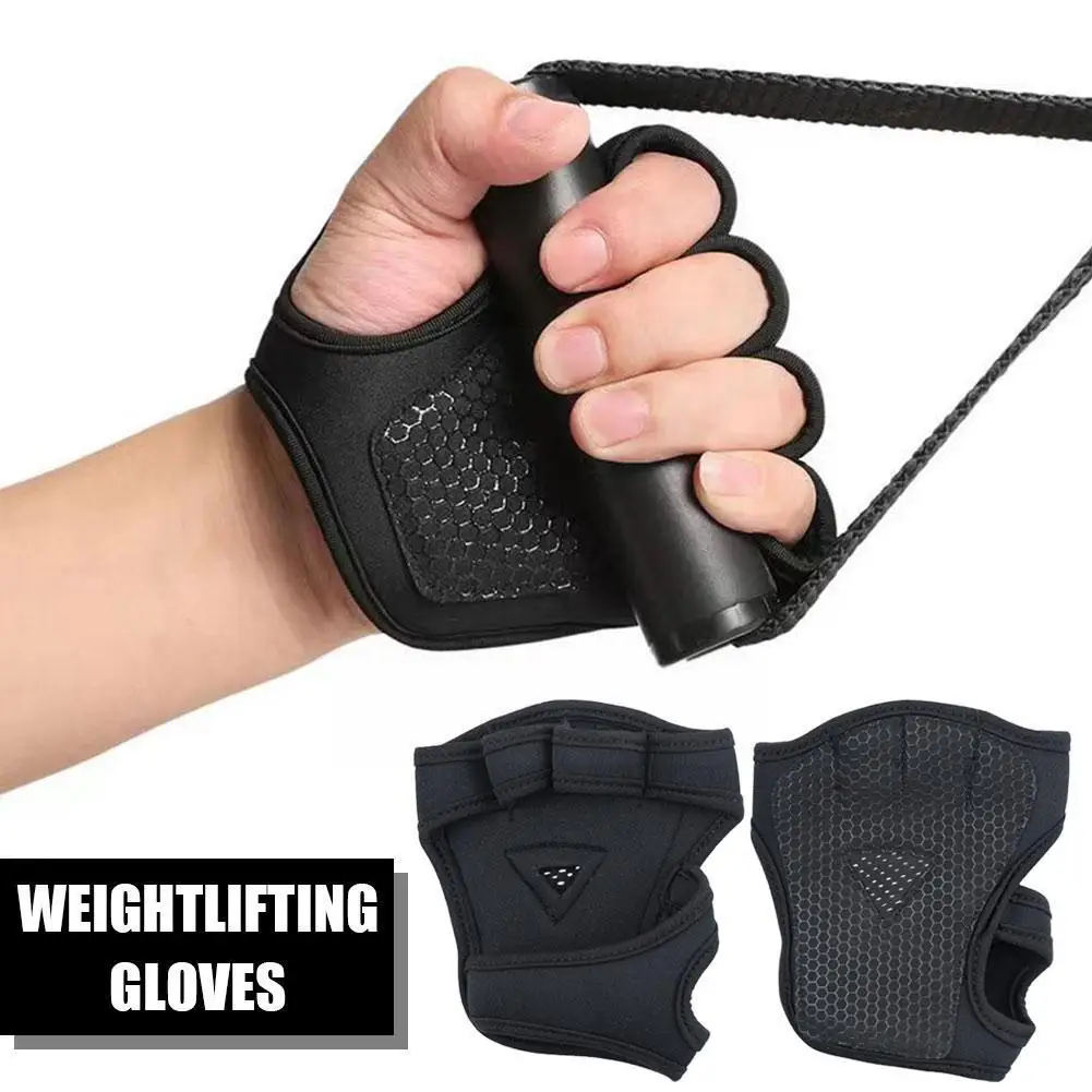 Hand Wrist Palm Protector Gloves Gym Fitness Heavy Glove Gloves Half Non-Slip Wrist Finger Weightlifting Sports Support 1pair weight lifting training gloves women men fitness sports body building gymnastics grips gym hand palm protector gloves